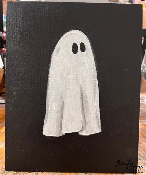 How To Paint A Ghost On An Old Thrift Store Painting Jennifer Rizzo