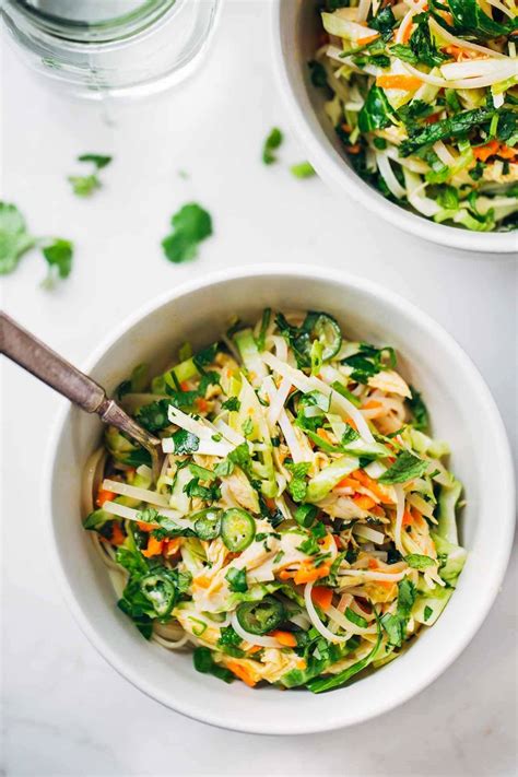 Vietnamese Chicken Salad With Rice Noodles Recipe Pinch Of Yum