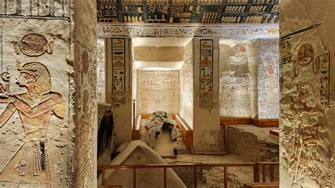 luxor egypt november 2021 corridor with ancient egyptian inscriptions and a tomb the valley of