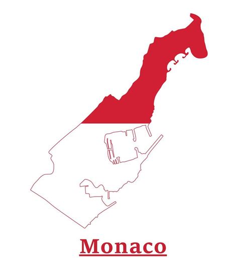 Monaco National Flag Map Design Illustration Of Monaco Country Flag
