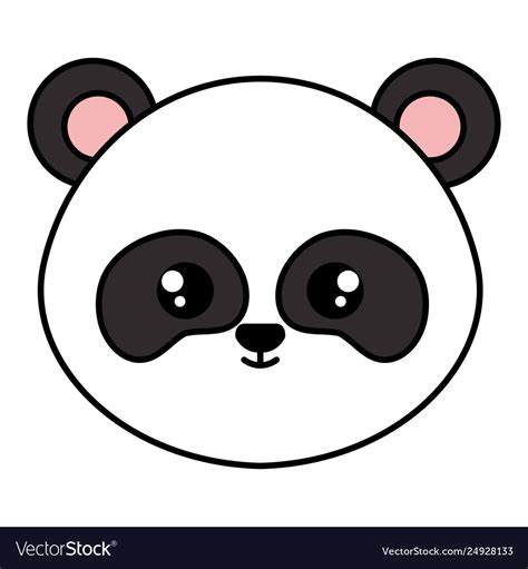 Cute Panda Bear Head Character Royalty Free Vector Image