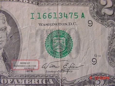 1976 2 Dollar Bill Note Money Mis Cut Offset Cut Error Die Error