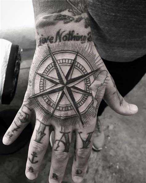 A Compass By Kristi Walls Tattoosformen Hand Tattoos For Guys Hand