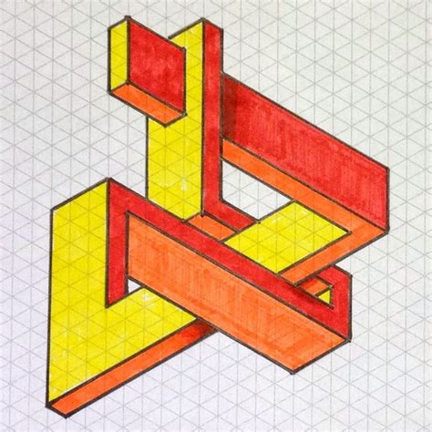Impossible On Behance Geometric Drawing Graph Paper Art Isometric
