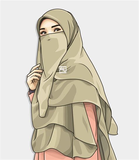 Hijab Vector Niqab Ahmadfu22 Menggambar Gadis Gambar Kartun
