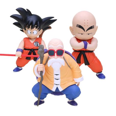 Introducing these simply adorable stuffed toys of goku and krillin as they appeared in their boyhood! Dragon Ball Z Son Goku Krillin Master Roshi Action Figures ...