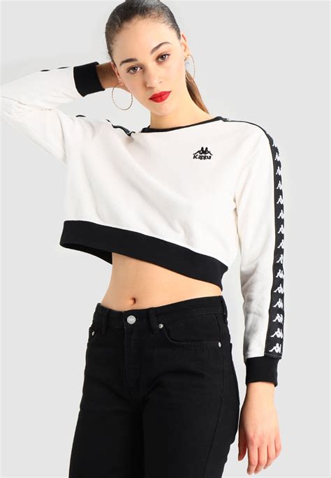 Kappa Authentic Sweatshirt Whiteblackwhite Uk