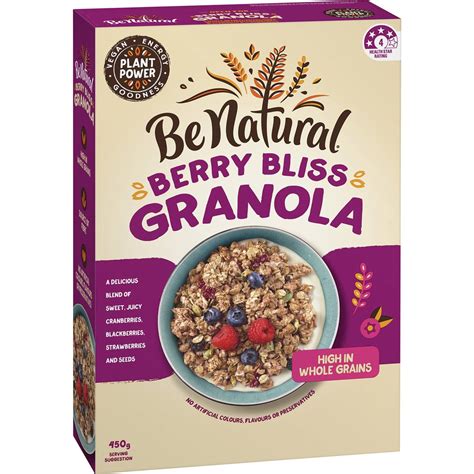 Be Natural Berry Bliss Granola Cereal 450g Woolworths