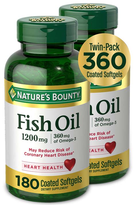 Natures Bounty Fish Oil 1200 Mg Twin Pack Supports Heart Health With