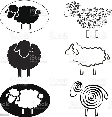Clip Art Domba Hitam Dan Putih Ilustrasi Stok Unduh Gambar Sekarang