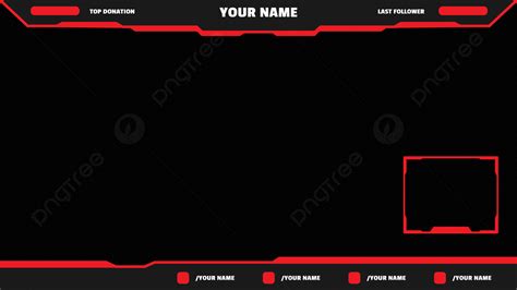 Twitch Stream Overlay For Gaming Red And Black Background Stream