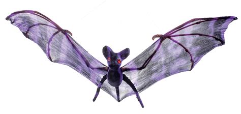 Spooky Halloween Purple Tie Dye Hanging Bat Decoration Wings Open Out