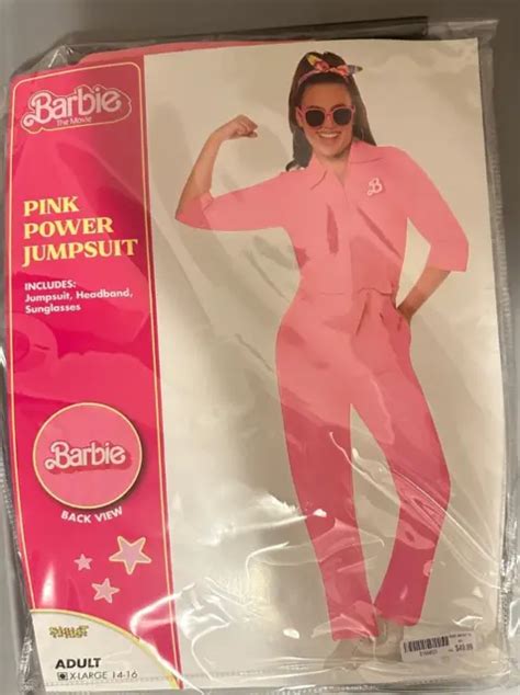 Spirit Halloween Barbie The Movie Adult Pink Power Jumpsuit Costume