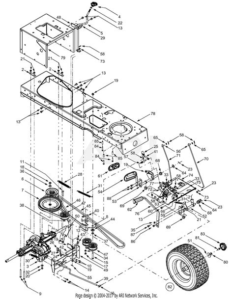 Troy Bilt 13ax609g063 2001 Parts Diagram For Front Drive And Wheel