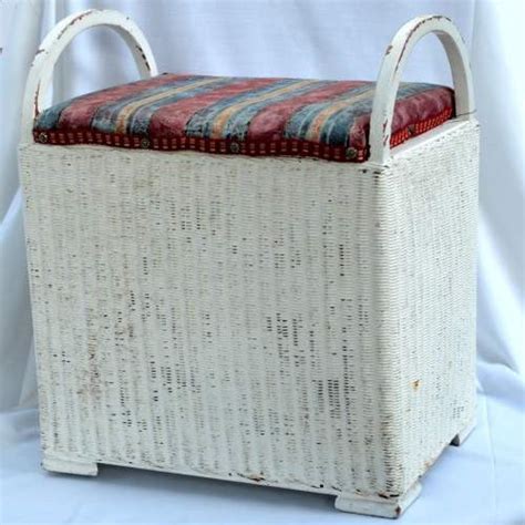 Vintage Original Lloyd Loom Lusty Stool Laundry Basket Other Antique