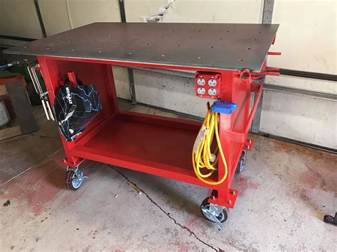 After Many Weeks Of Deliberating Design I Finally Built My Welding Table Welding Table Diy