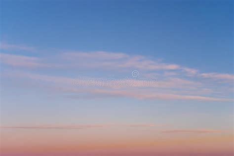 Beautiful Clear Morning Sky At Sunrise Natural Background Soft Pink
