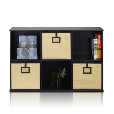 Econ Espresso Brown Cube Open Shelves 6 Cube Organizer Furinno