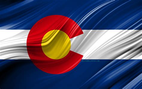 Download Wallpapers 4k Colorado Flag American States 3d Waves Usa