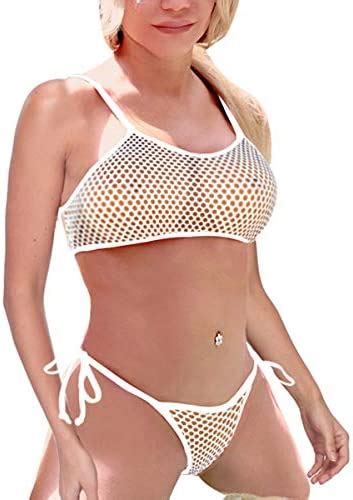 SHERRYLO Sheer Micro Bikini See Through Crop Top Side Tie G String