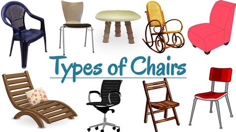 Chair Types English Vocabulary Chairs Types Of Chairs English Vocabulary Youtube