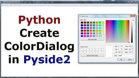 Pyside How To Create Colordialog In Python Qt For Python Youtube