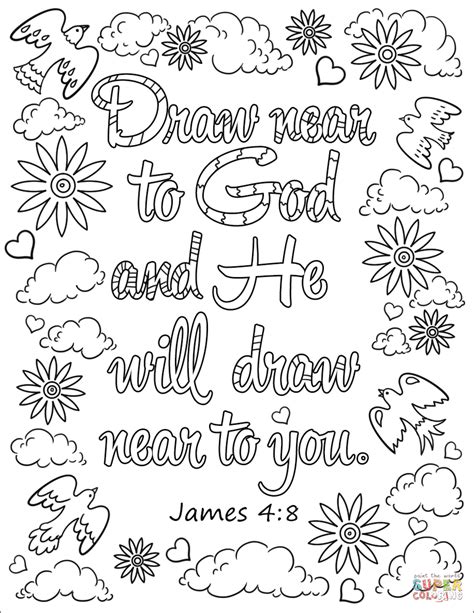 Draw Near To God And He Will Draw Near To You Coloring Page From Bible