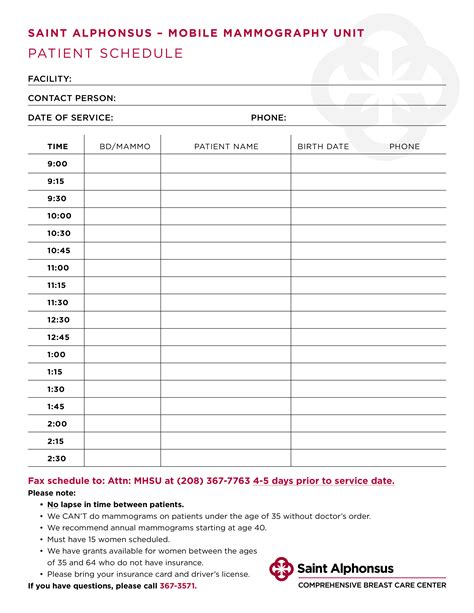Patient Schedule How To Create A Patient Schedule Download This
