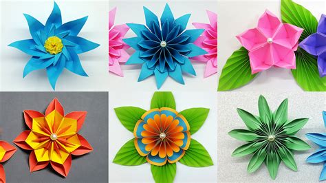 Colors Paper 6 Easy Paper Flowers Making Tutorial Diy Flower Crafts