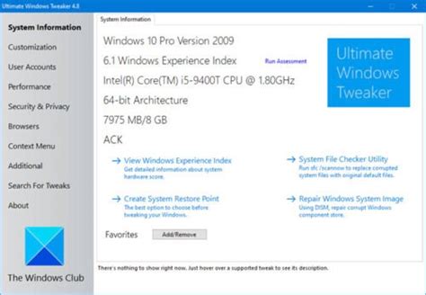 Ultimate Windows Tweaker 4 For Windows 10