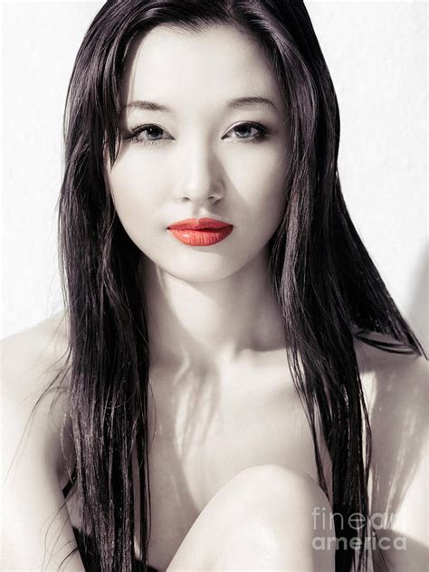 Sensual Artistic Beauty Portrait Of Young Asian Woman Face