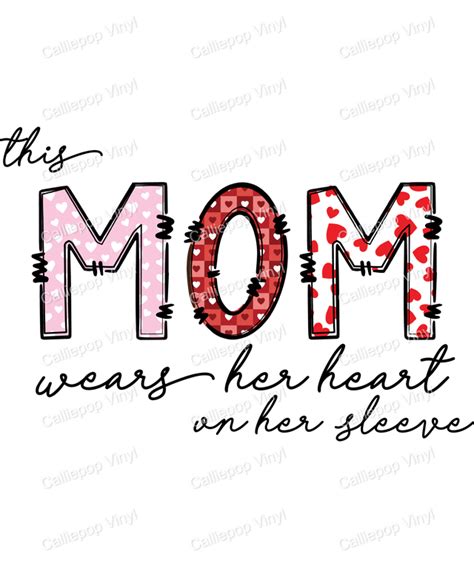 This Mom Wears Hearts Transfer Print