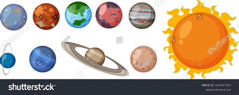 Set Solar System Planets Illustration Stock Vector Royalty Free