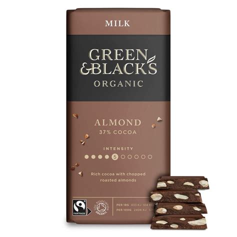Green And Blacks Organic Milk Chocolate Almond G Green Black S