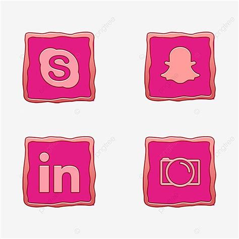 4 Square Clipart Vector 4 Social Media Square Icons Set 02 Social
