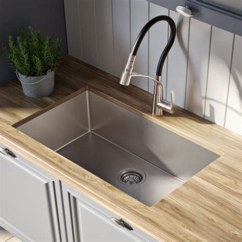 This collection contains a wide range of kitchen sink styles, including top mount, undermount, double basin, and smaller bar sinks. Kraus KHU10026 26 Inch Undermount Single Bowl Kitchen Sink ...