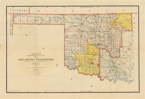 Map Of Oklahoma Territory Compiled From The Official Records Of The