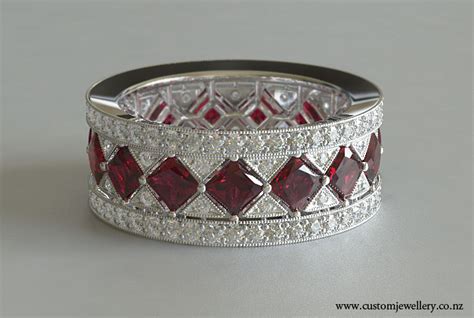 Ruby engagement rings are also a very popular choice for their deep, rich color and with a mohs hardness of 9, they are suitable for everyday wear. Ruby Art Deco Style Diamond Wedding Band Princess Cut New ...