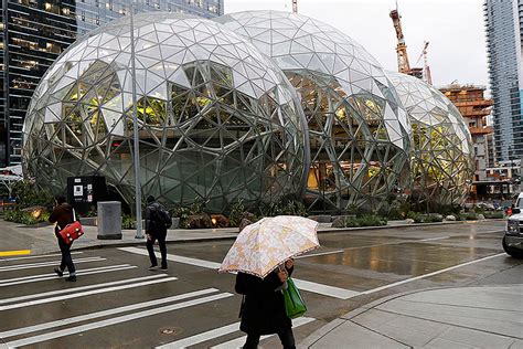 Striking Amazon ‘spheres Landmark Opens In Downtown Seattle