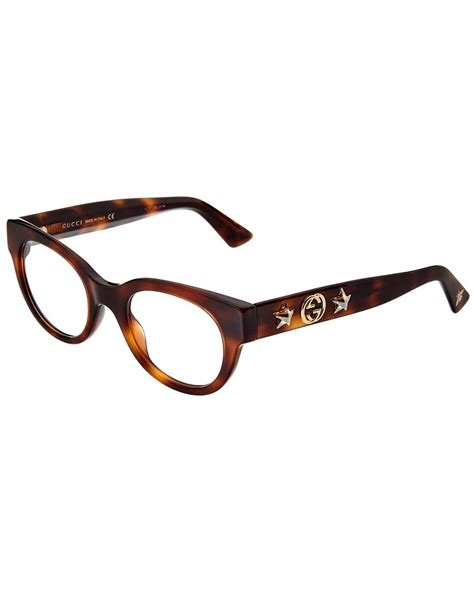 gucci women s gg0209o 48mm optical frames in brown lyst