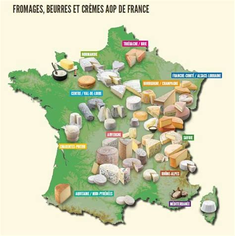 Carte De France Les Fromages De Nos Régions Gastronomie Francaise