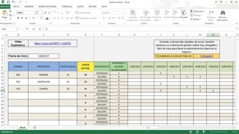 Planilla De Excel Para Control De Stock Desmontaje Automático
