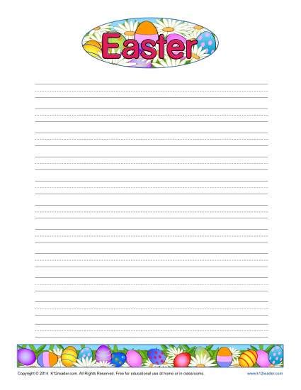 Here are some fun easter writing paper pages to print out, perhaps to use for thank you letters or to this adorable writing paper is perfect for easter letters and thank you notes, but would also work well. Easter Printable Lined Writing Paper