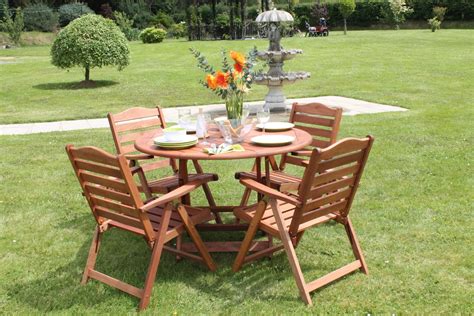 Newbridge 4 Seater Patio Set Wooden Garden Furniture Folding Garden