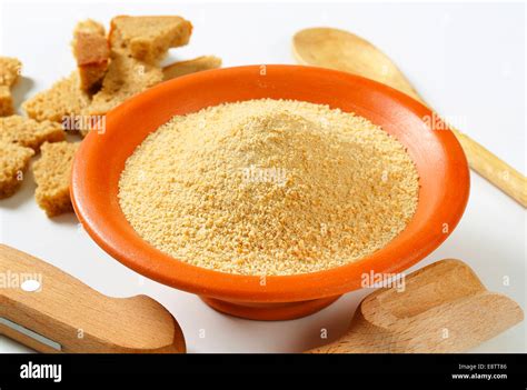 Bowl Of Dry Bread Crumbs Stock Photo Alamy