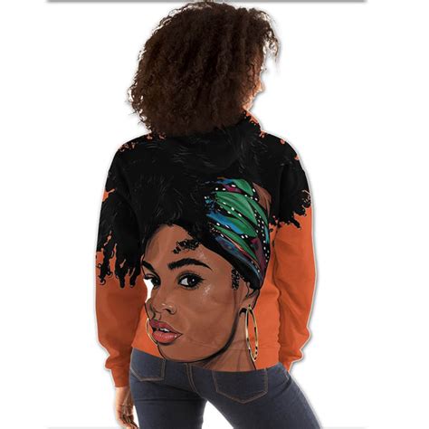 African American Hoodies Pretty African American Girl All Over Print Womens Hooded Sweatshirt