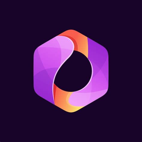 Premium Vector Purple And Orange Hexagon Logo