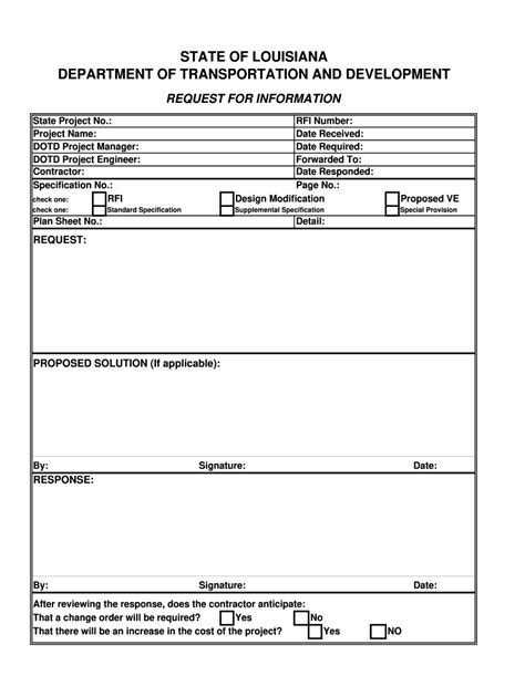 Rfi Form Fill Out And Sign Online Dochub