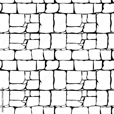 Vettoriale Stock Stones Seamless Pattern Vector Rock Stone Wall