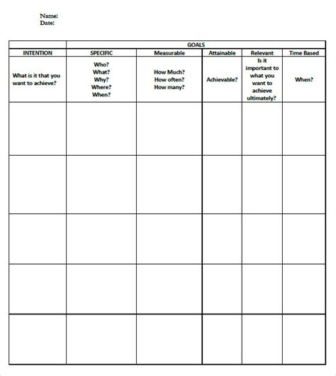 goal tracking template   samples examples format